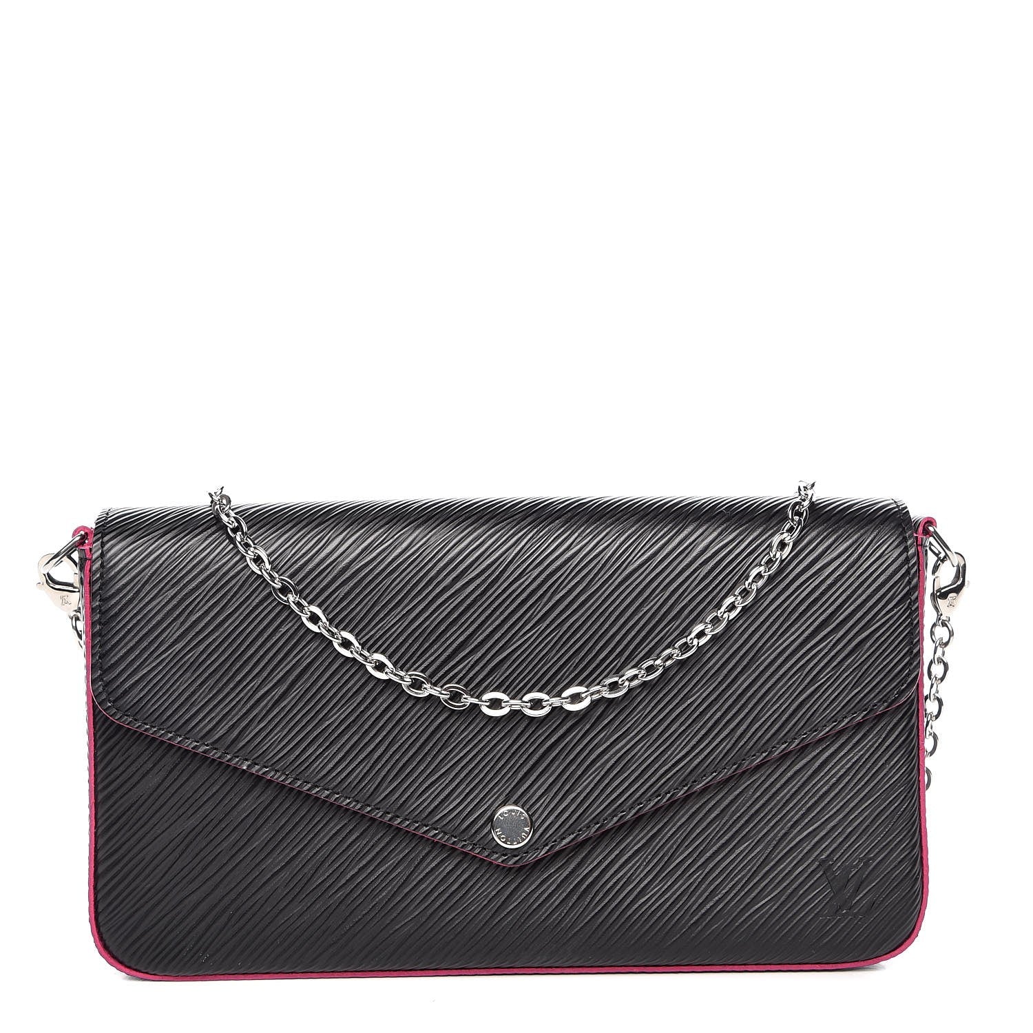 Louis Vuitton Epi Pochette Felicie Black Hot Pink 1 of 10