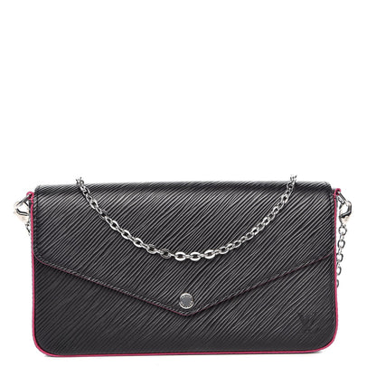 Louis Vuitton Epi Pochette Felicie Black Hot Pink 1 of 10
