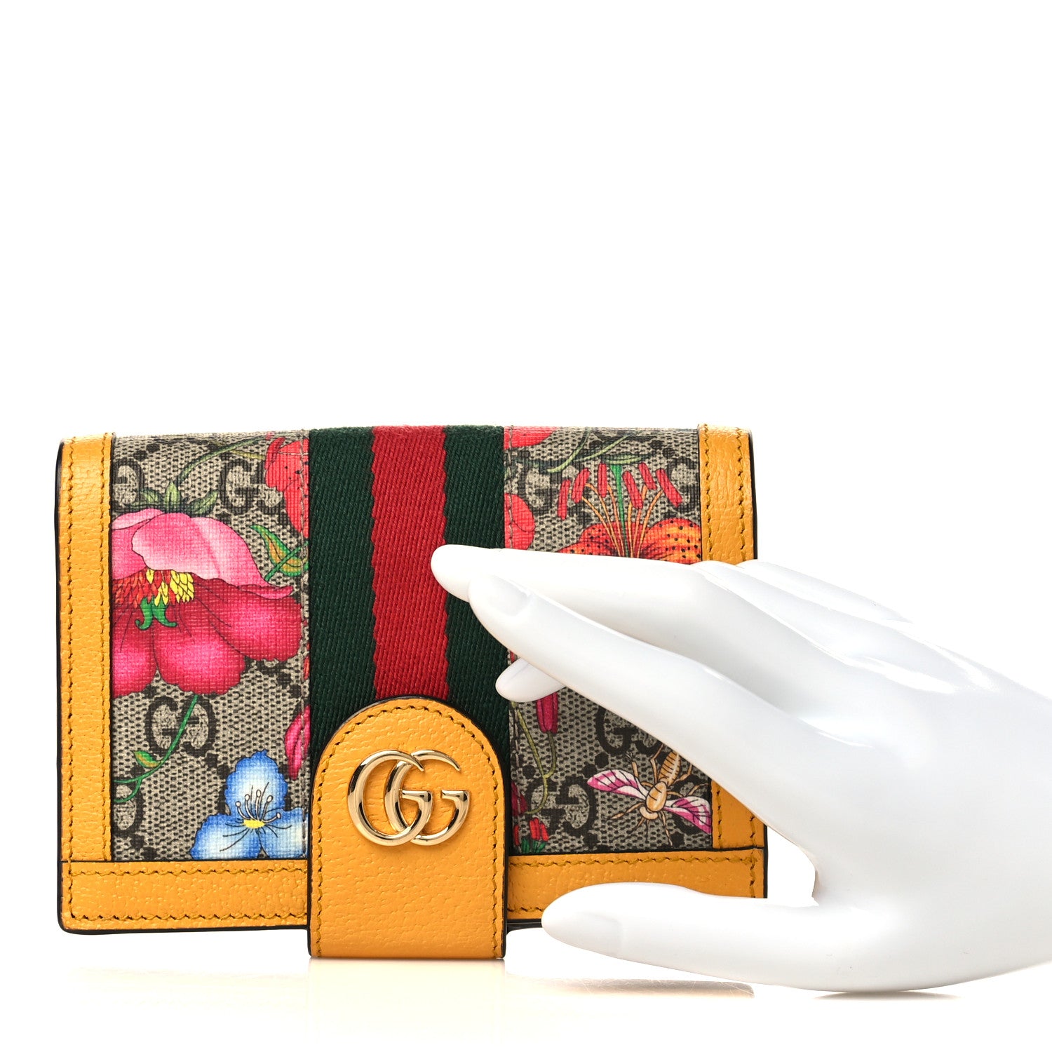 Gucci GG Supreme Monogram Flora Web Ophidia Passport Case Beige Multicolor Crop 2 of 9