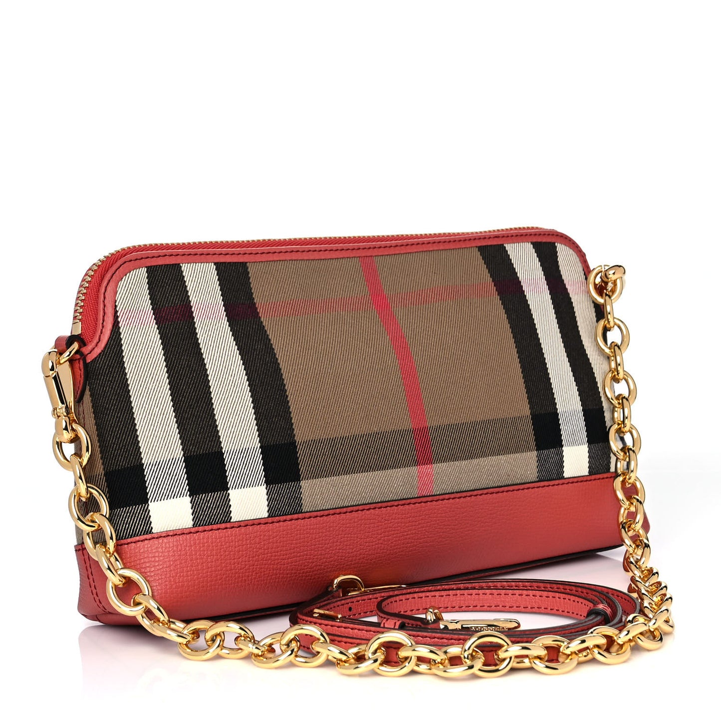Derby House Check Abingdon Convertible Clutch Cinnamon Red
