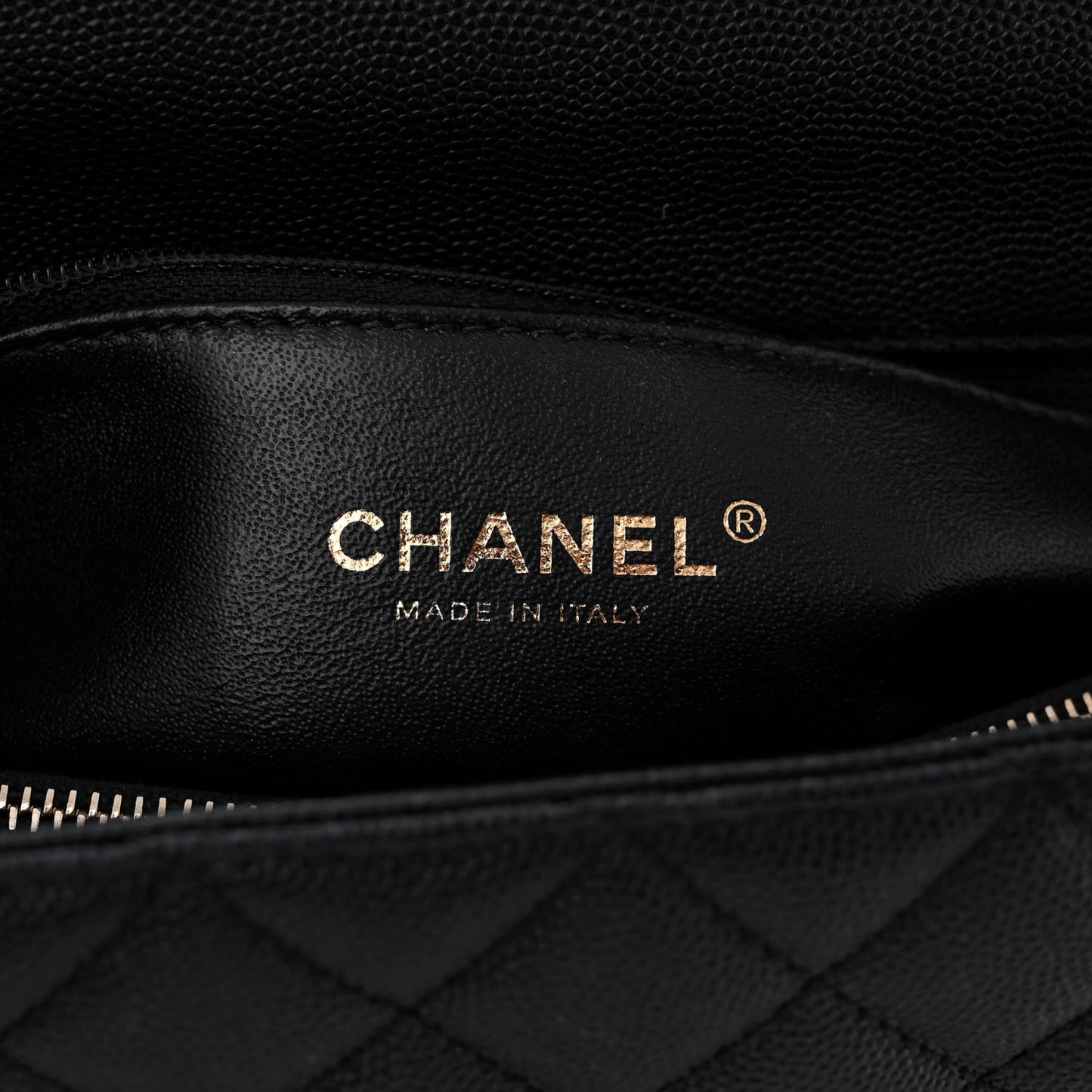 Caviar Elaphe Quilted Small Coco Handle Flap Black