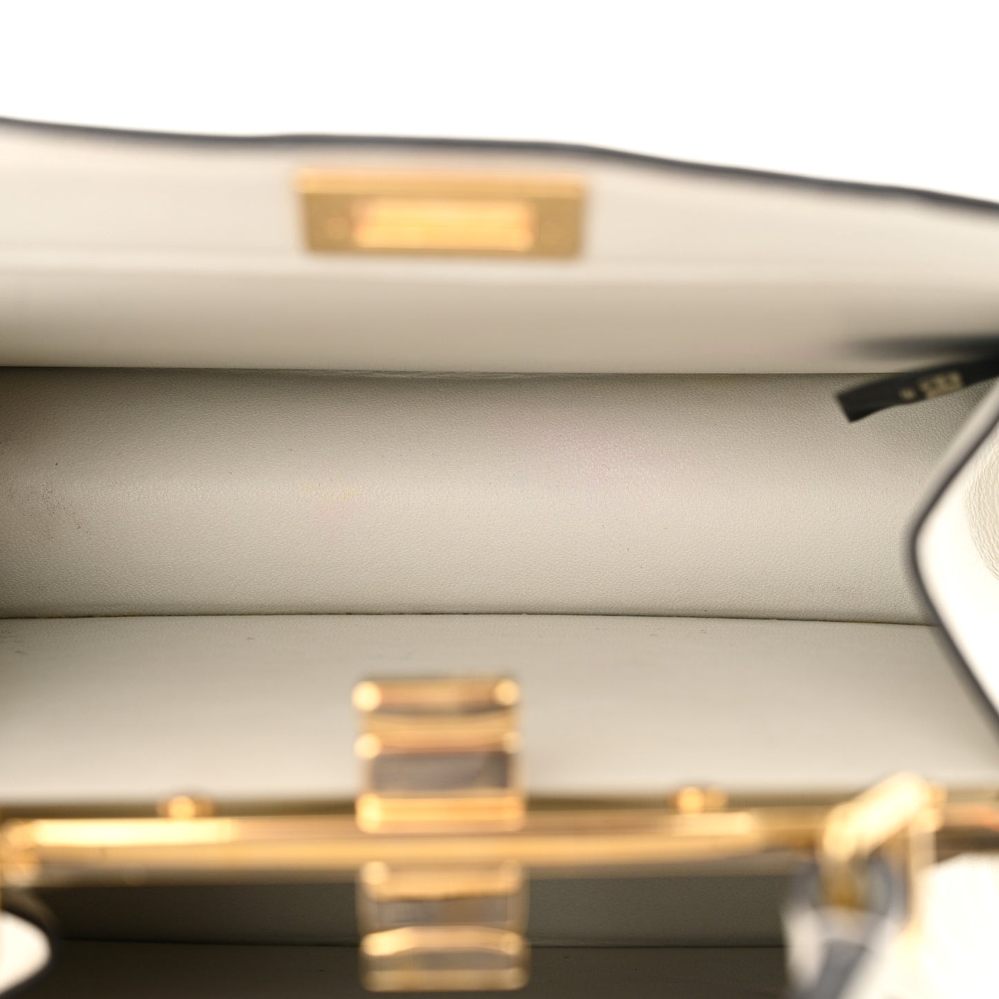 Shiny Nappa Petite Peekaboo I SEE U Satchel White