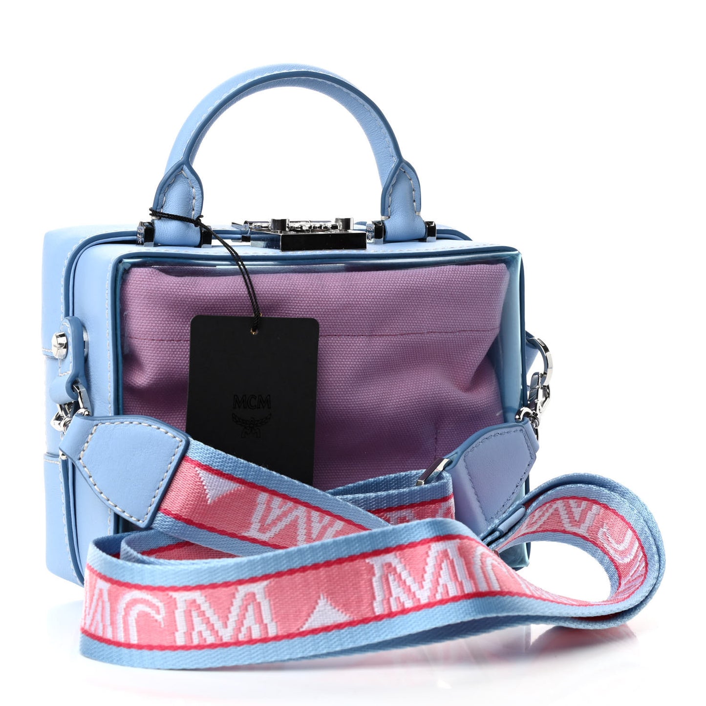 Transparent Small E/W Soft Berlin Crossbody Hologram Blue Bell