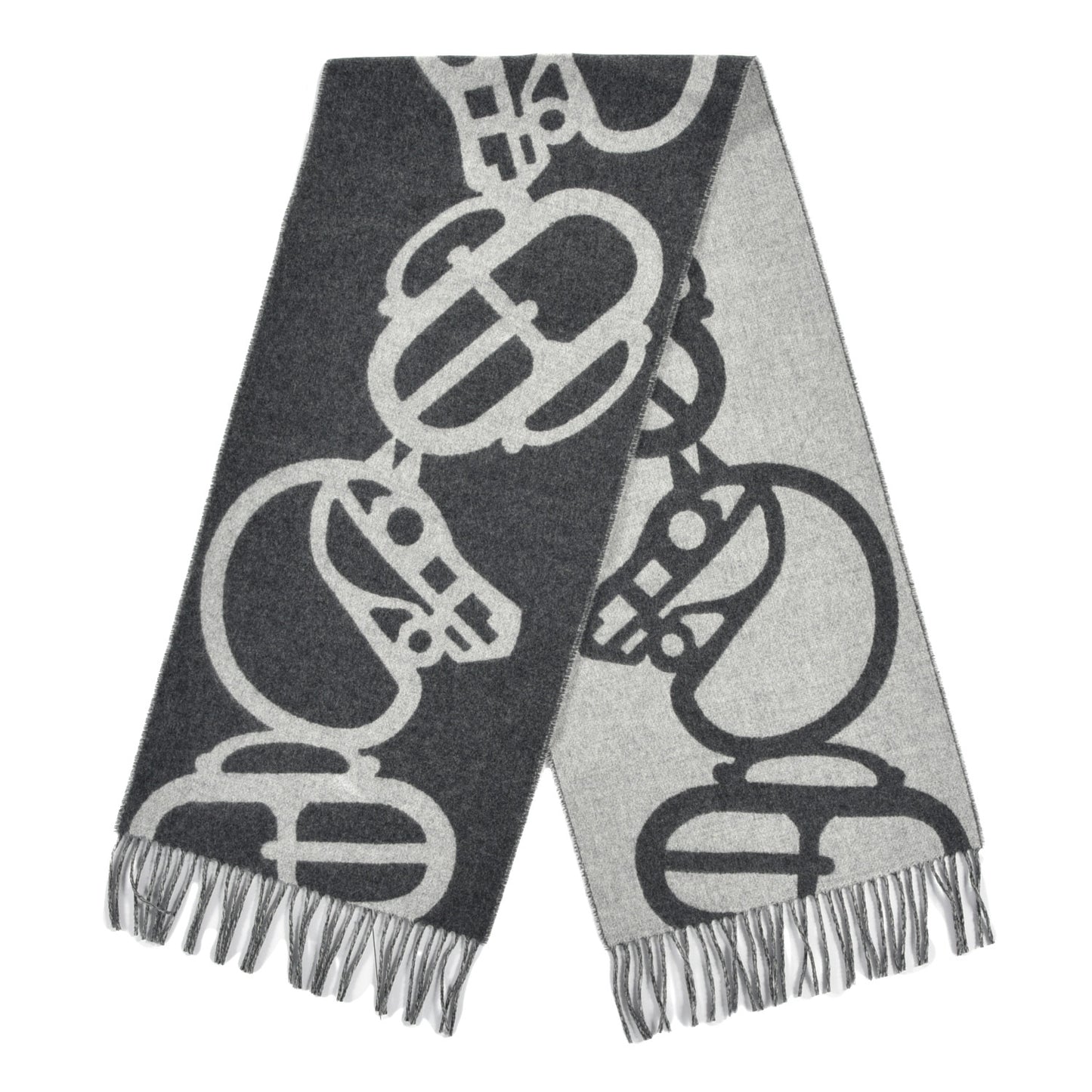 Cashmere Boucles et Camails Muffler Anthracite Gris Clair