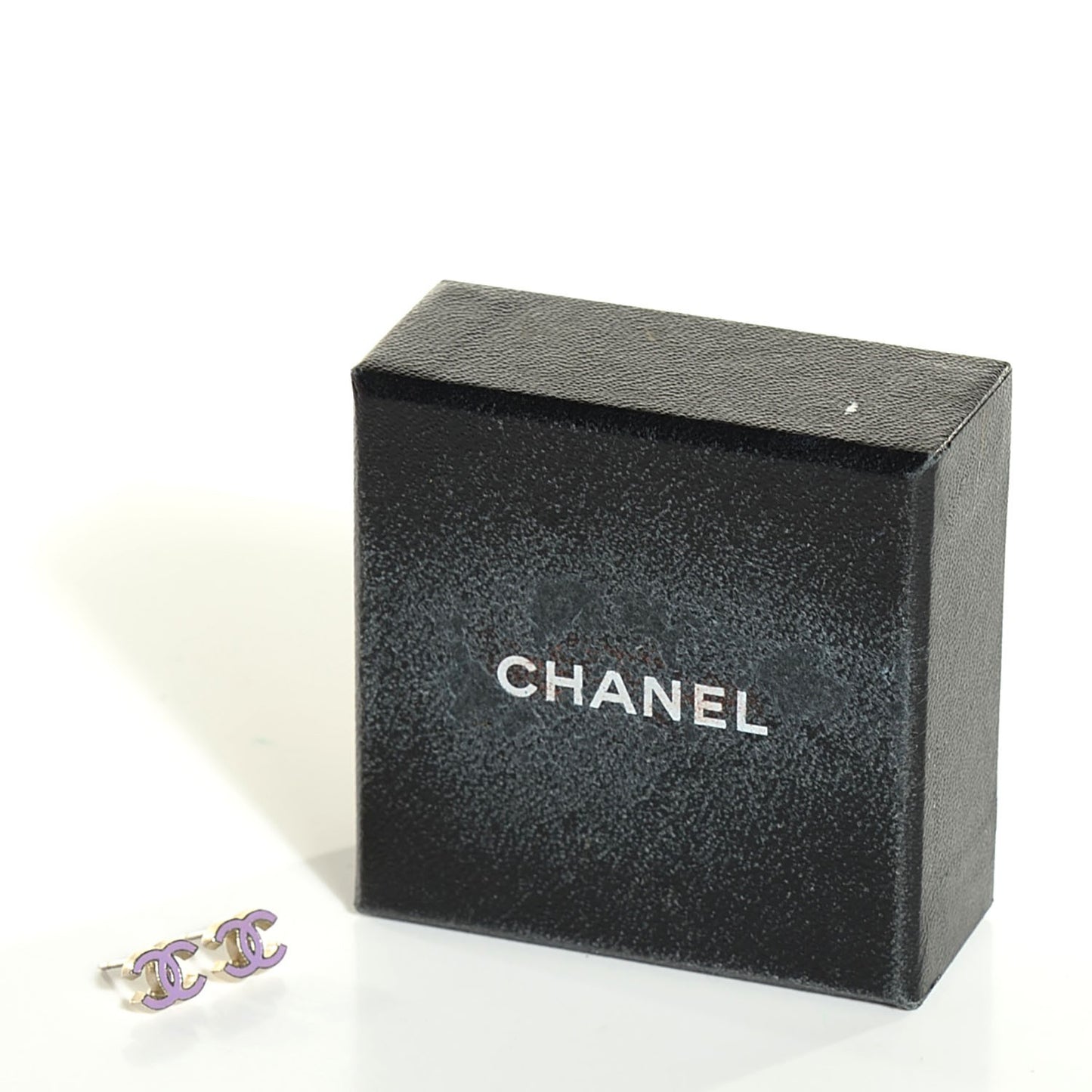 Enamel CC Earrings Purple