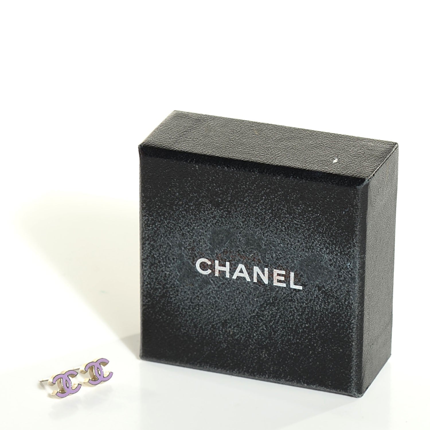 Chanel Enamel CC Earrings Purple 5 of 5