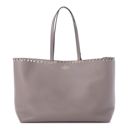 Valentino Garavani Grained Calfskin Rockstud Shoulder Tote Poudre 1 of 11