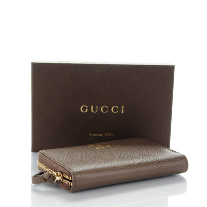 Gucci Dollar Calfskin Bi-Color Medium Swing Zip Around Wallet Grey Field Soft Pink 4 of 7