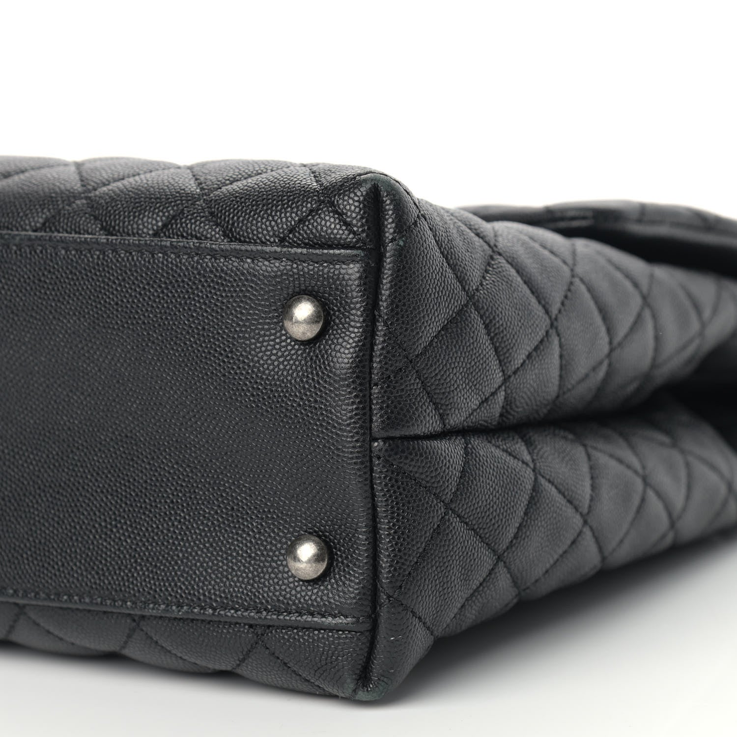 Chanel Caviar Lizard Quilted Large Coco Handle Flap Black 9 of 13