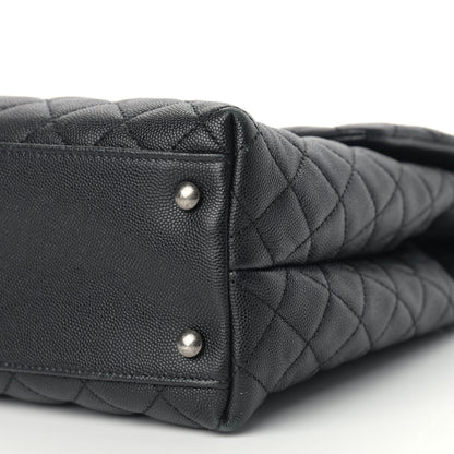 Chanel Caviar Lizard Quilted Large Coco Handle Flap Black 9 of 13