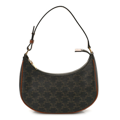 Celine Triomphe Canvas Calfskin Ava Shoulder Bag Tan 1 of 9