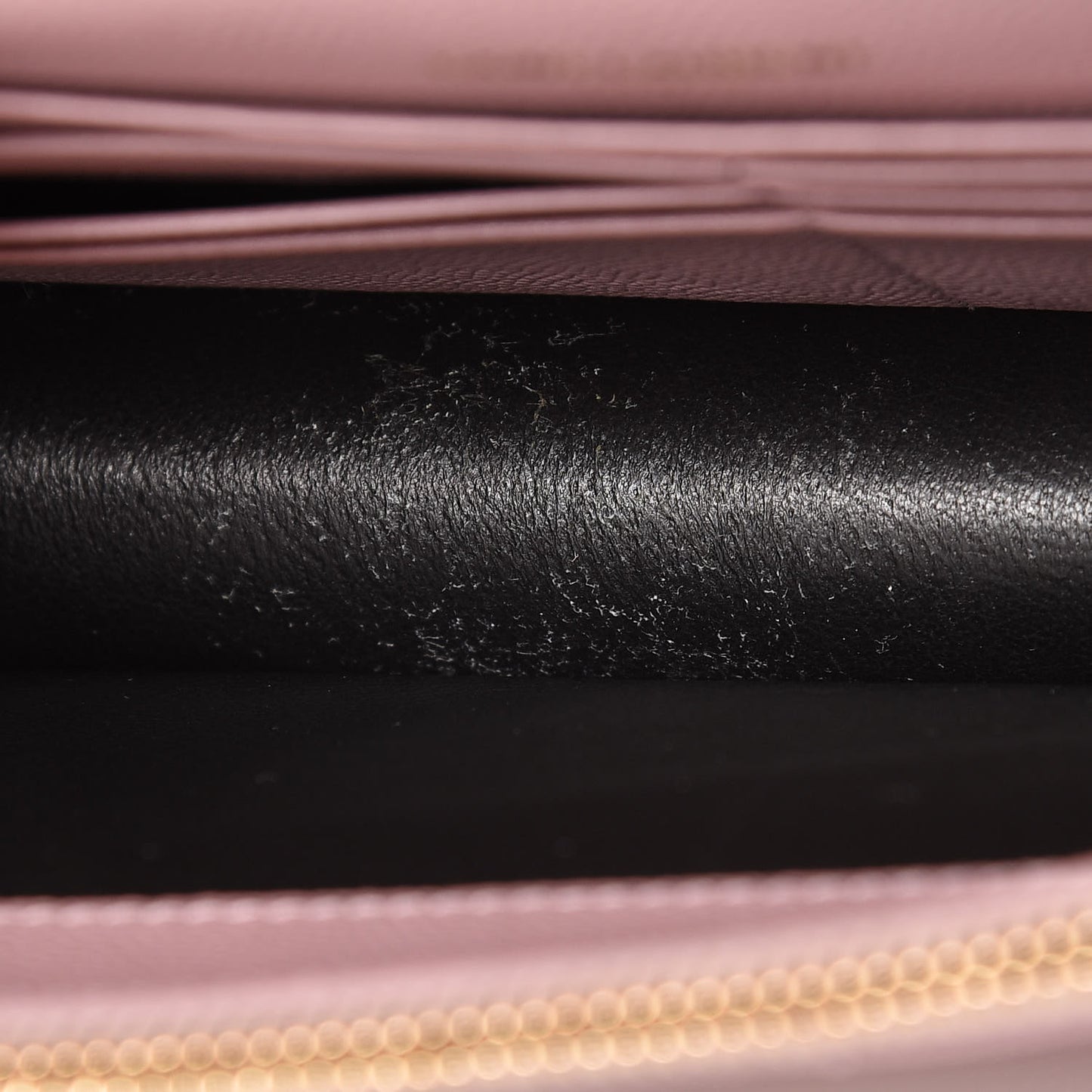 Grain De Poudre Matelasse Chevron Monogram Envelope Chain Wallet Tender Pink