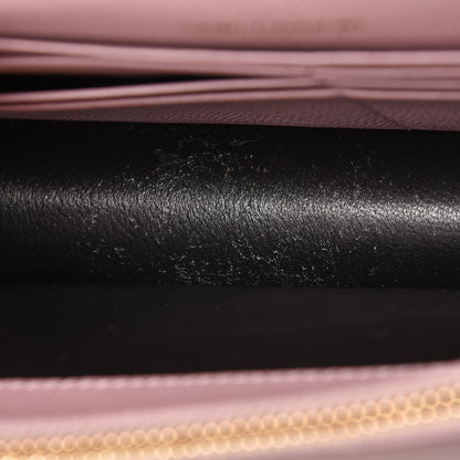Saint Laurent Grain De Poudre Matelasse Chevron Monogram Envelope Chain Wallet Tender Pink 9 of 11