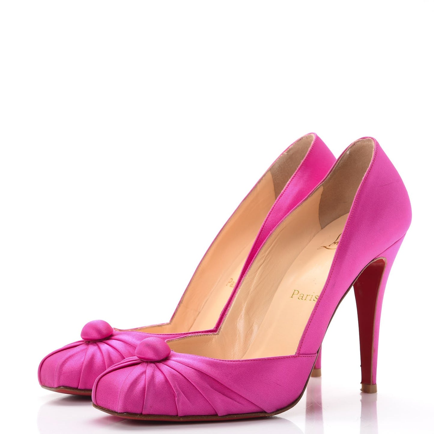 Satin Knotted Pumps 39.5 Pink
