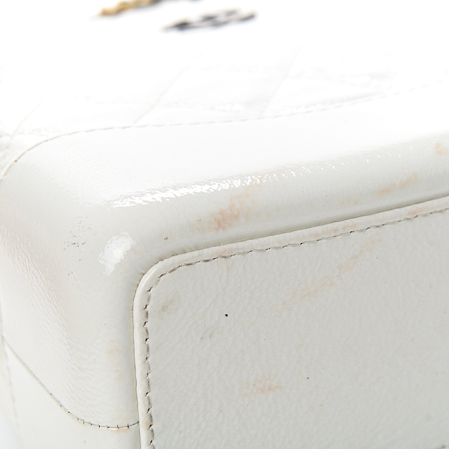 Chanel Patent Goatskin Quilted Small Gabrielle Backpack White 12 of 13