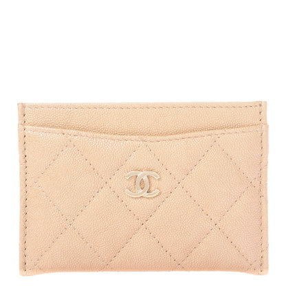 Chanel Iridescent Caviar Quilted Card Holder Beige 1 of 11