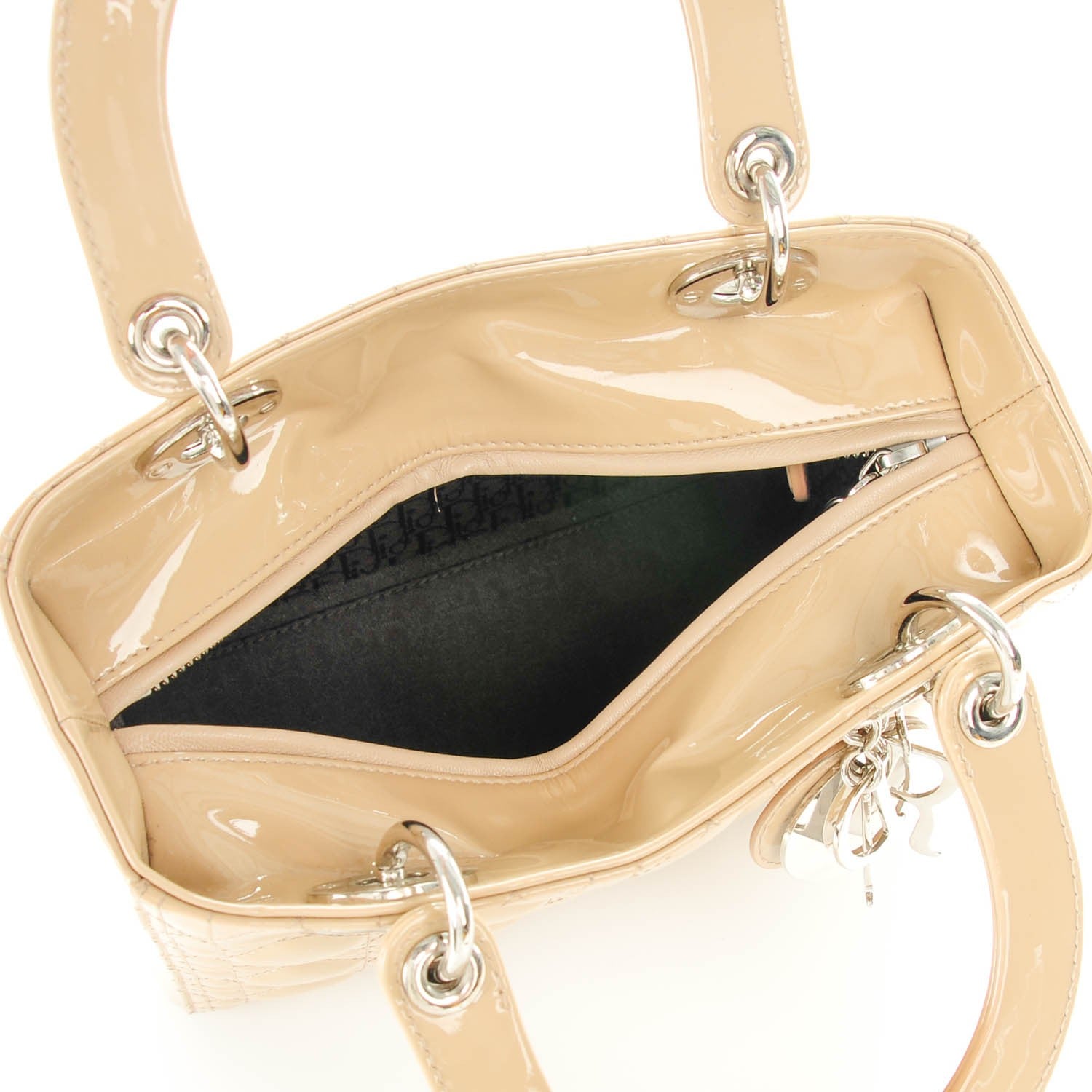Christian Dior Patent Cannage Medium Lady Dior Beige 5 of 7
