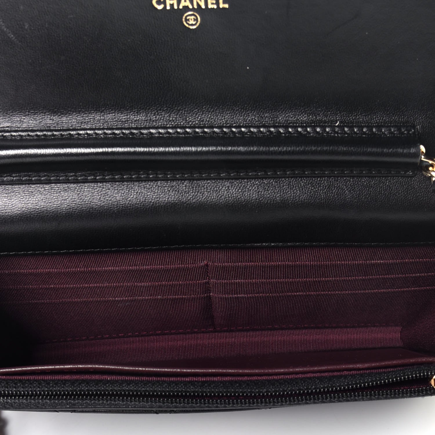 Chanel Lambskin Quilted Wallet On Chain WOC Black 5 of 10
