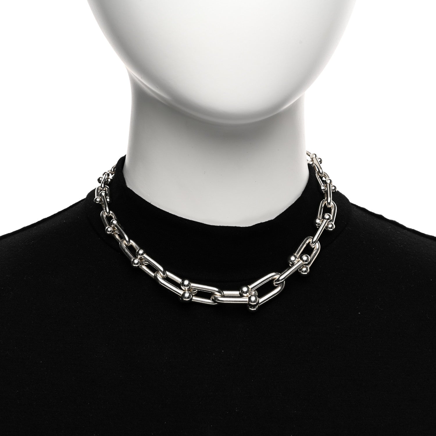 Tiffany Sterling Silver HardWear Graduated Link Necklace 15" 2 of 4