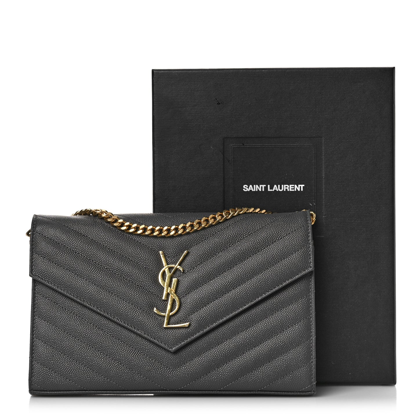 Grain De Poudre Matelasse Chevron Monogram Chain Wallet Earth