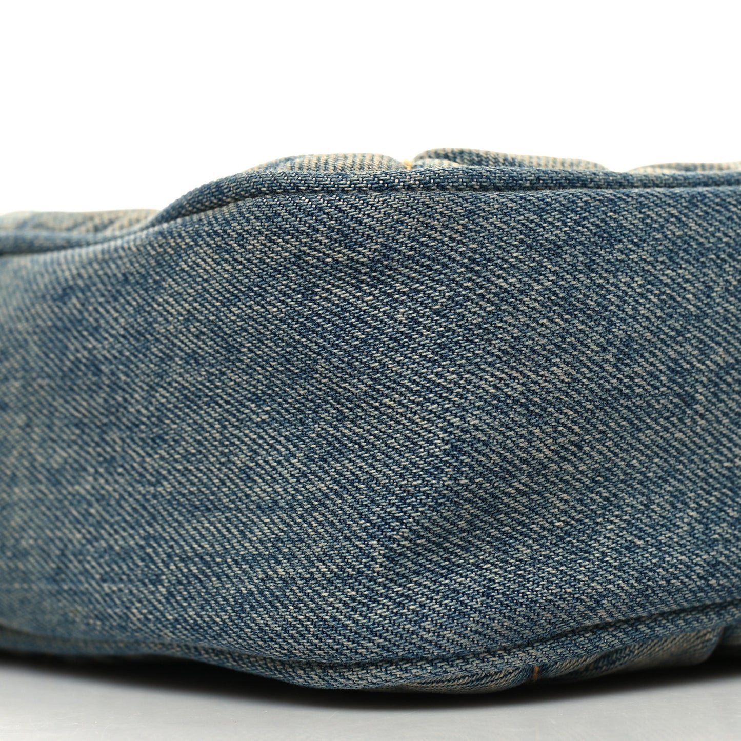 Denim Matelasse Quilted Summer Embroidered Classic Monogram Camera Bag Blue