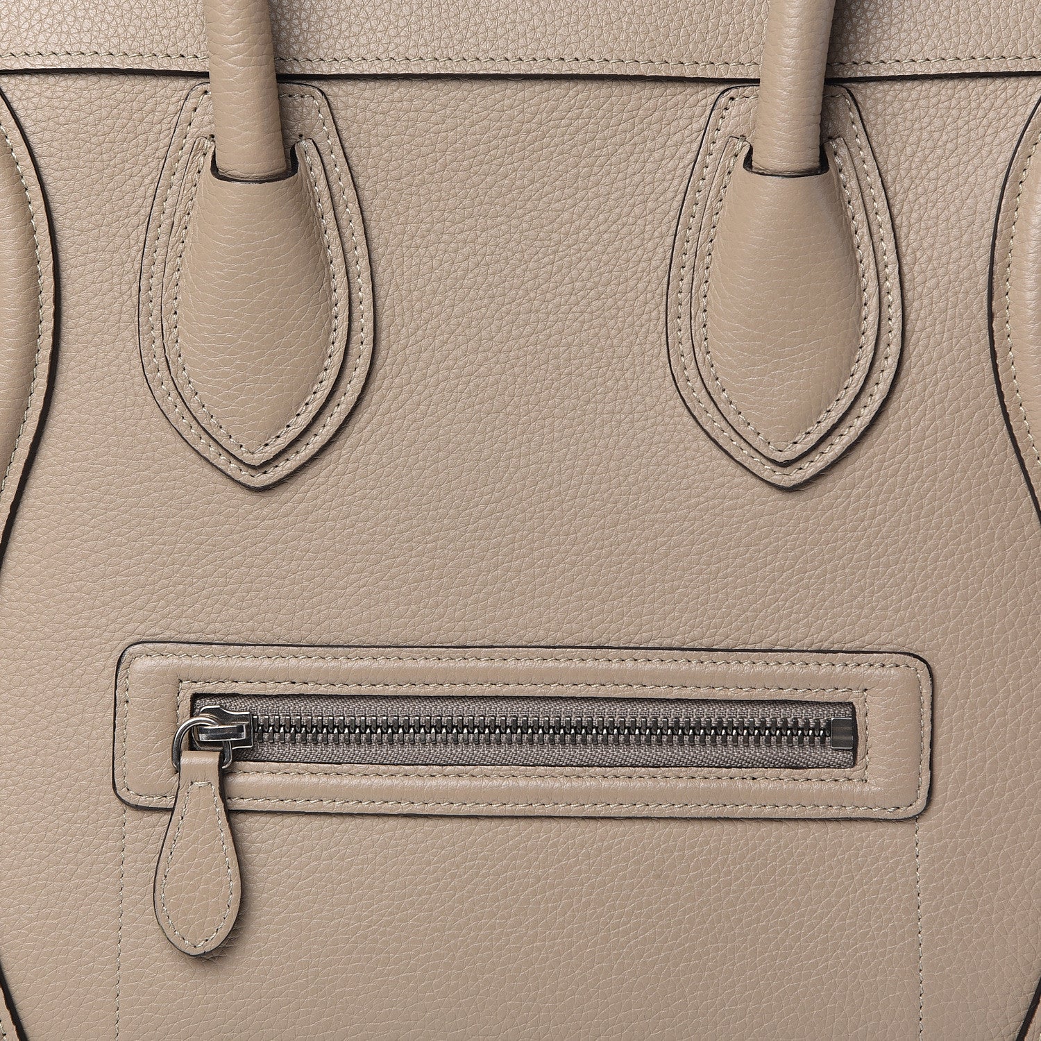 Celine Drummed Calfskin Mini Luggage Dune 9 of 16