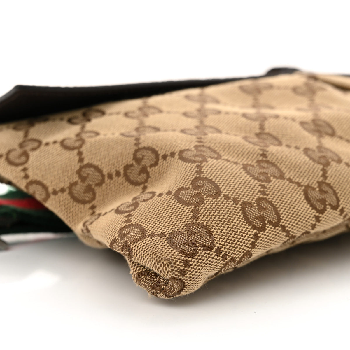 Gucci GG Monogram Web Double Pocket Belt Bag Dark Brown 9 of 13