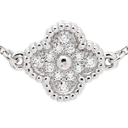 Van Cleef & Arpels 18K White Gold Diamond Sweet Alhambra Bracelet 5 of 5