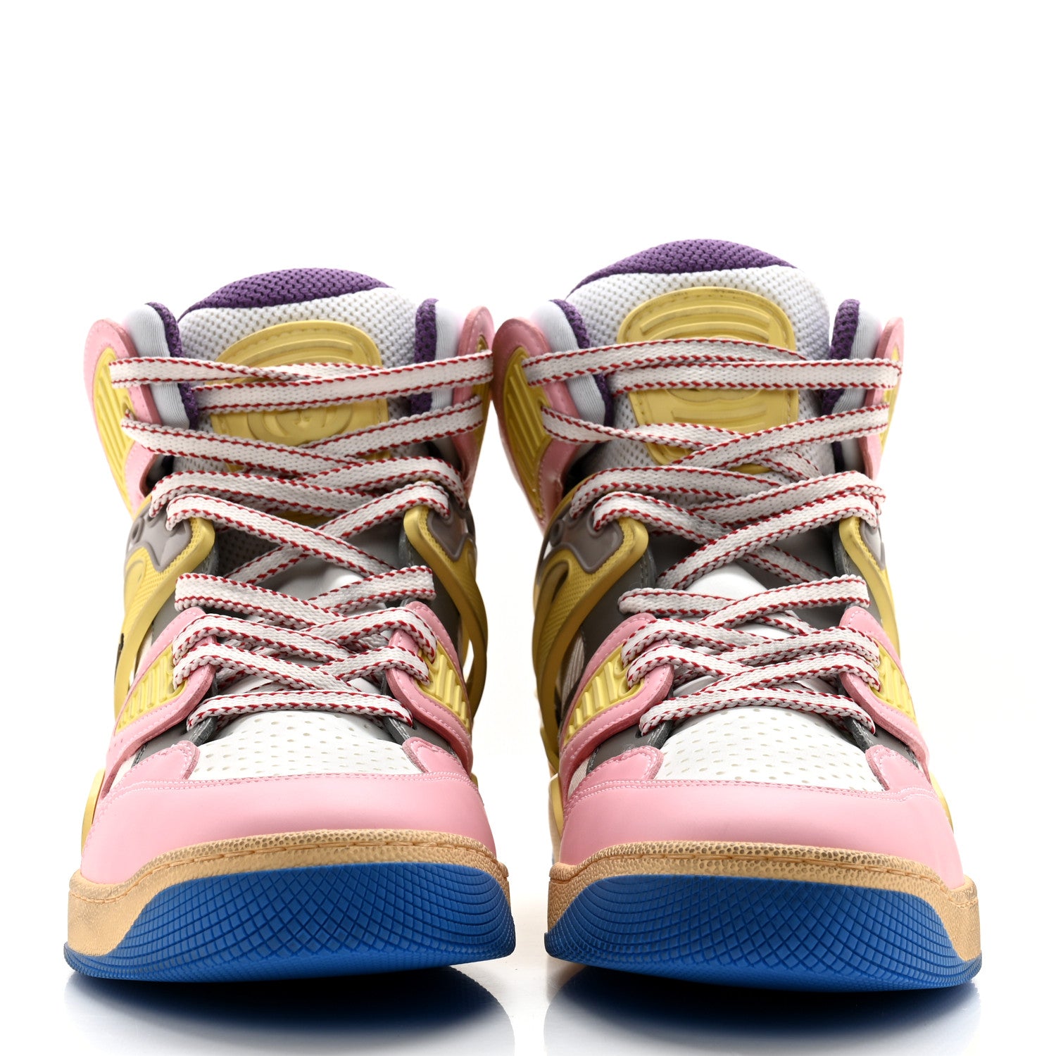 Gucci Demetra Womens Basket High Top Sneakers 37.5 Pink Purple White 2 of 8