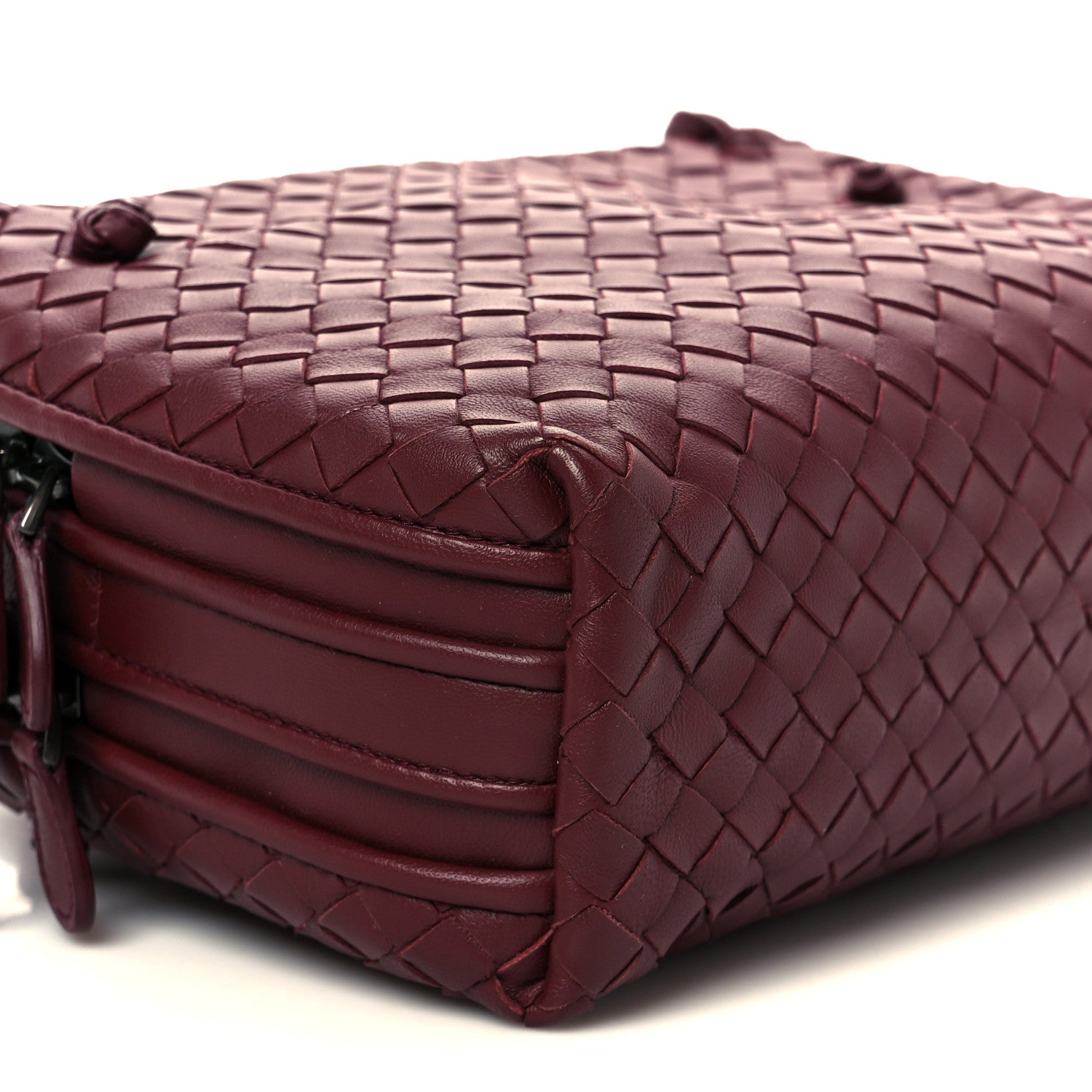 Bottega Veneta Nappa Intrecciato Double Compartment Crossbody Bag China Red 11 of 12