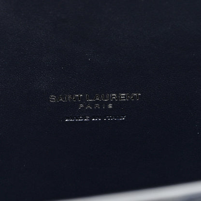 Saint Laurent Calfskin Crocodile Embossed Small Supple Sac de Jour Navy 6 of 8