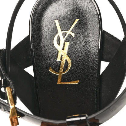 Saint Laurent Patent Tribute 75 Platform Sandals 37 Black 7 of 10