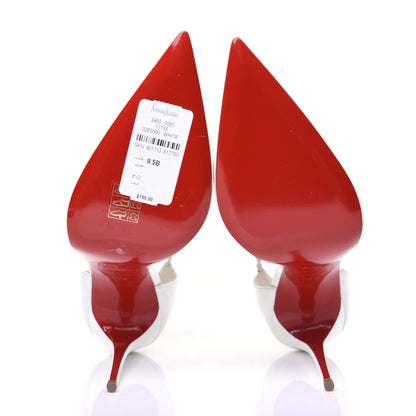 Christian Louboutin Nappa Patent Platinana 100 Pumps 39.5 White 7 of 8
