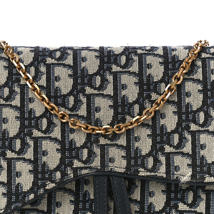 Christian Dior Oblique Saddle Chain Pouch Blue 7 of 14