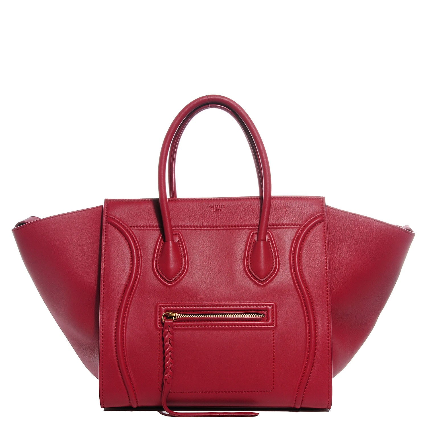 Celine Supple Calfskin Medium Phantom Luggage Red 1 of 8