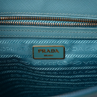 Prada Saffiano Galleria Small Double Zip Tote Turchese 7 of 11
