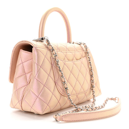 Chanel Iridescent Caviar Quilted Mini Coco Handle Flap Pink 3 of 11