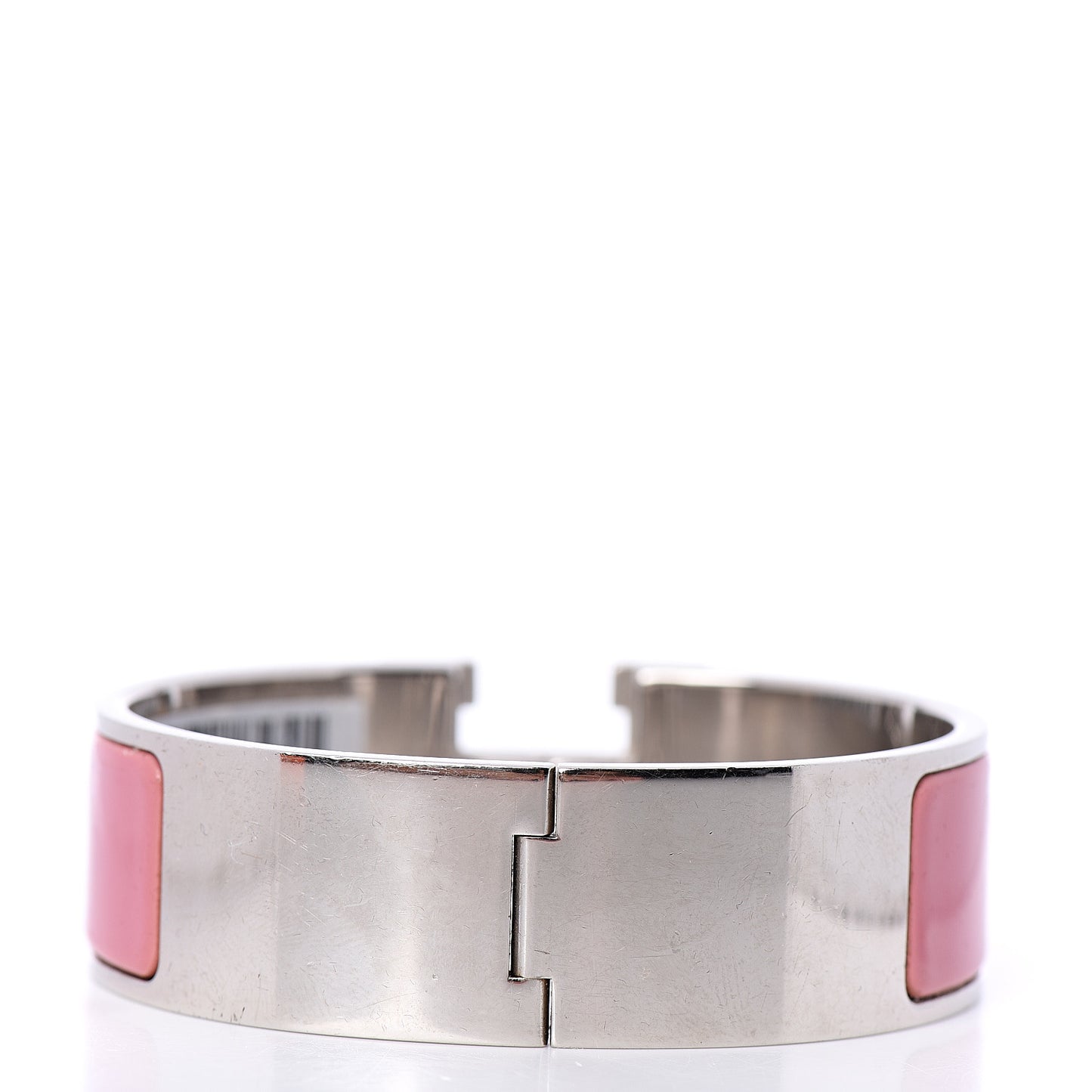 Enamel Wide Clic Clac H Bracelet GM White Vieux Rose