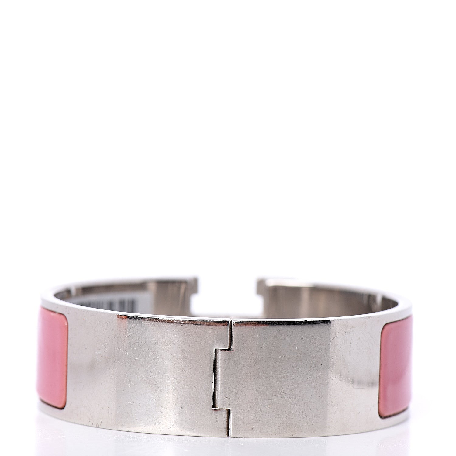 Hermes Enamel Wide Clic Clac H Bracelet GM White Vieux Rose 2 of 3