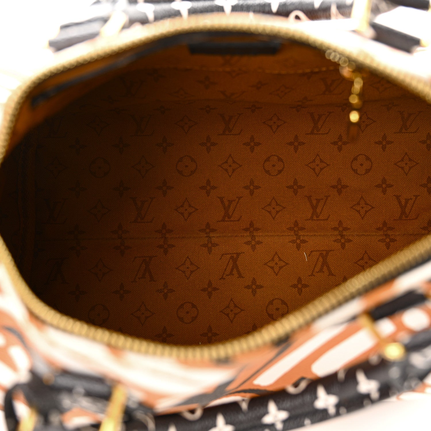 Louis Vuitton Monogram Giant Crafty Speedy Bandouliere 25 Creme Caramel 5 of 9