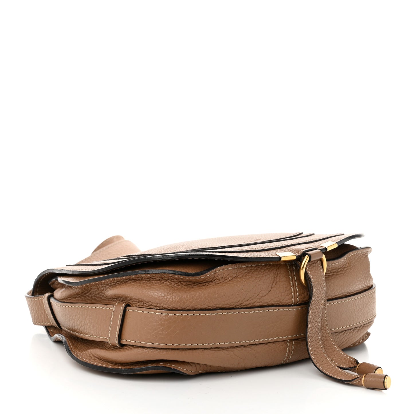 Calfskin Medium Marcie Round Crossbody Bag Nut