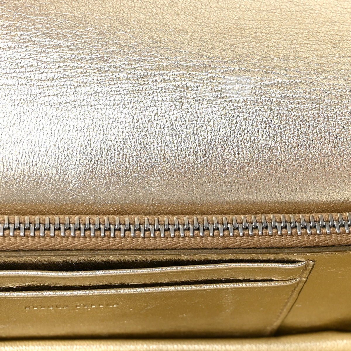 Metallic Nappa Matelasse Chain Crossbody Gold
