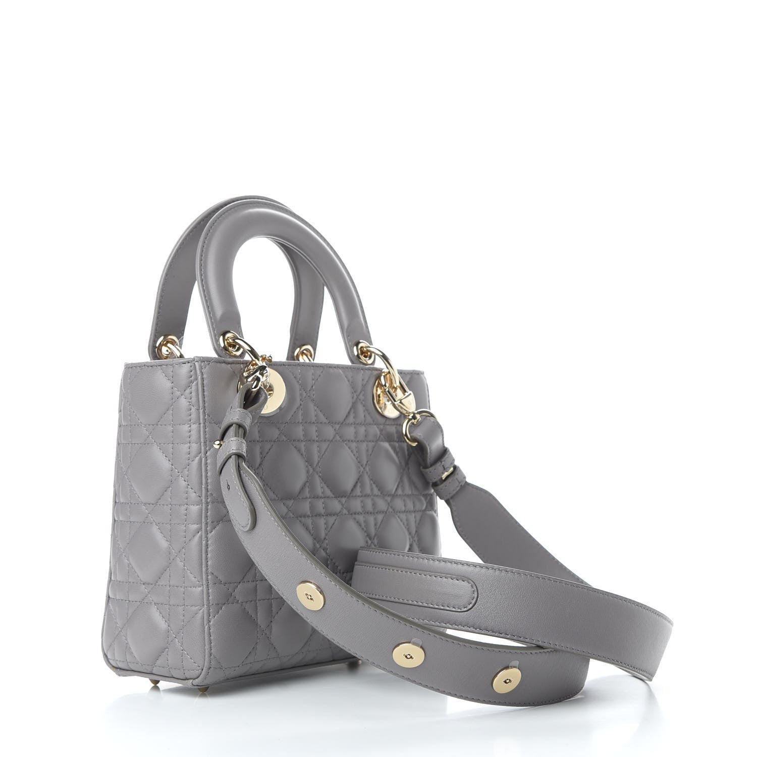 Christian Dior Lambskin Cannage Small My ABCDior Lady Dior Grey 3 of 8