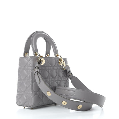 Christian Dior Lambskin Cannage Small My ABCDior Lady Dior Grey 3 of 8
