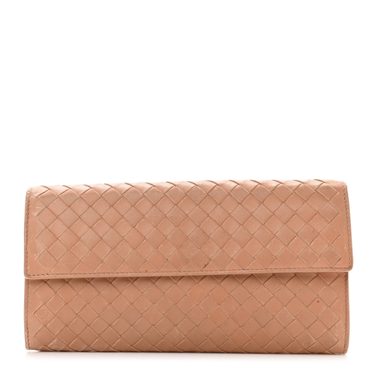 Bottega Veneta Cervo Intrecciato Continental Flap Wallet Cipria 1 of 9