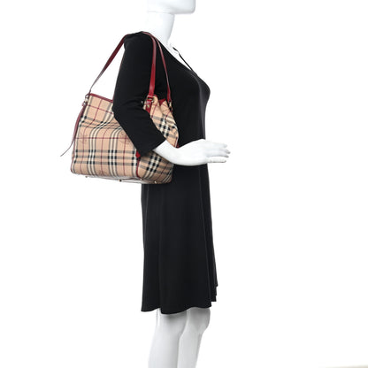 Burberry Haymarket Check Small Canterbury Tote Red 2 of 14