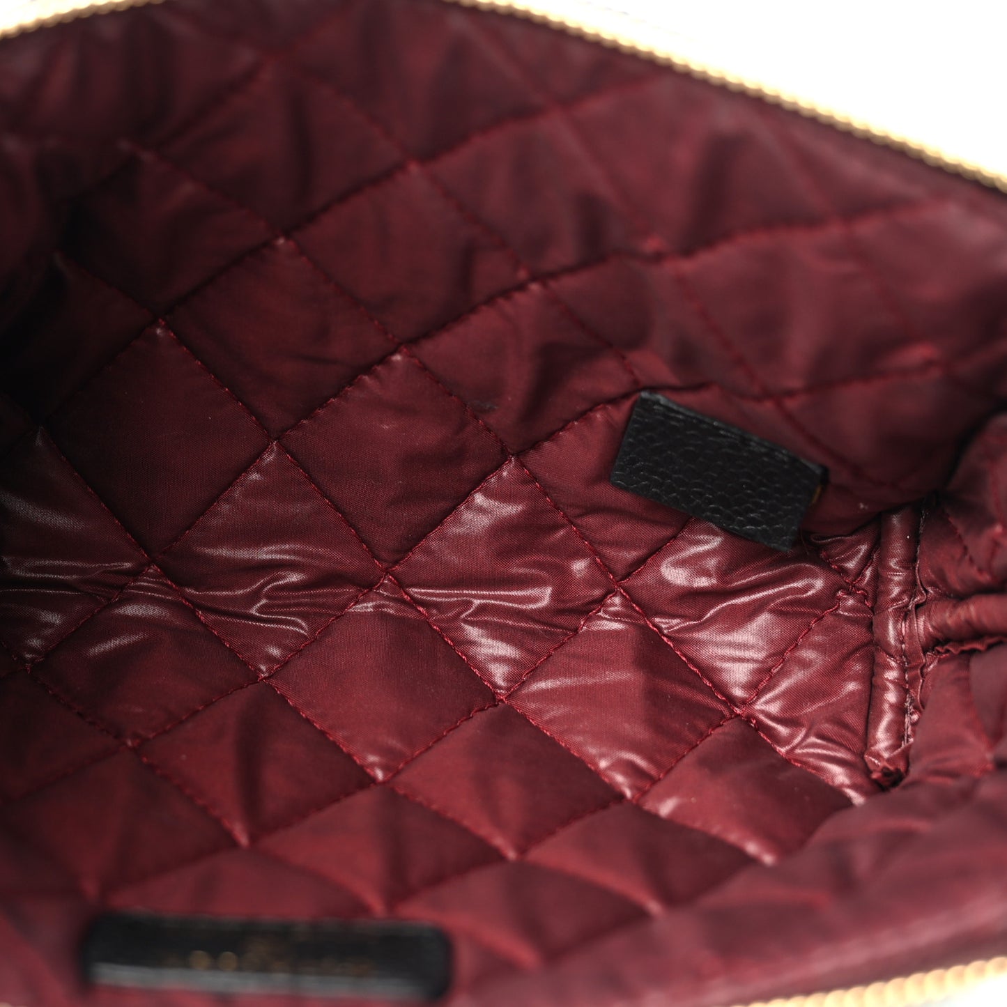 Caviar Quilted Zipped Cosmetic Case Black