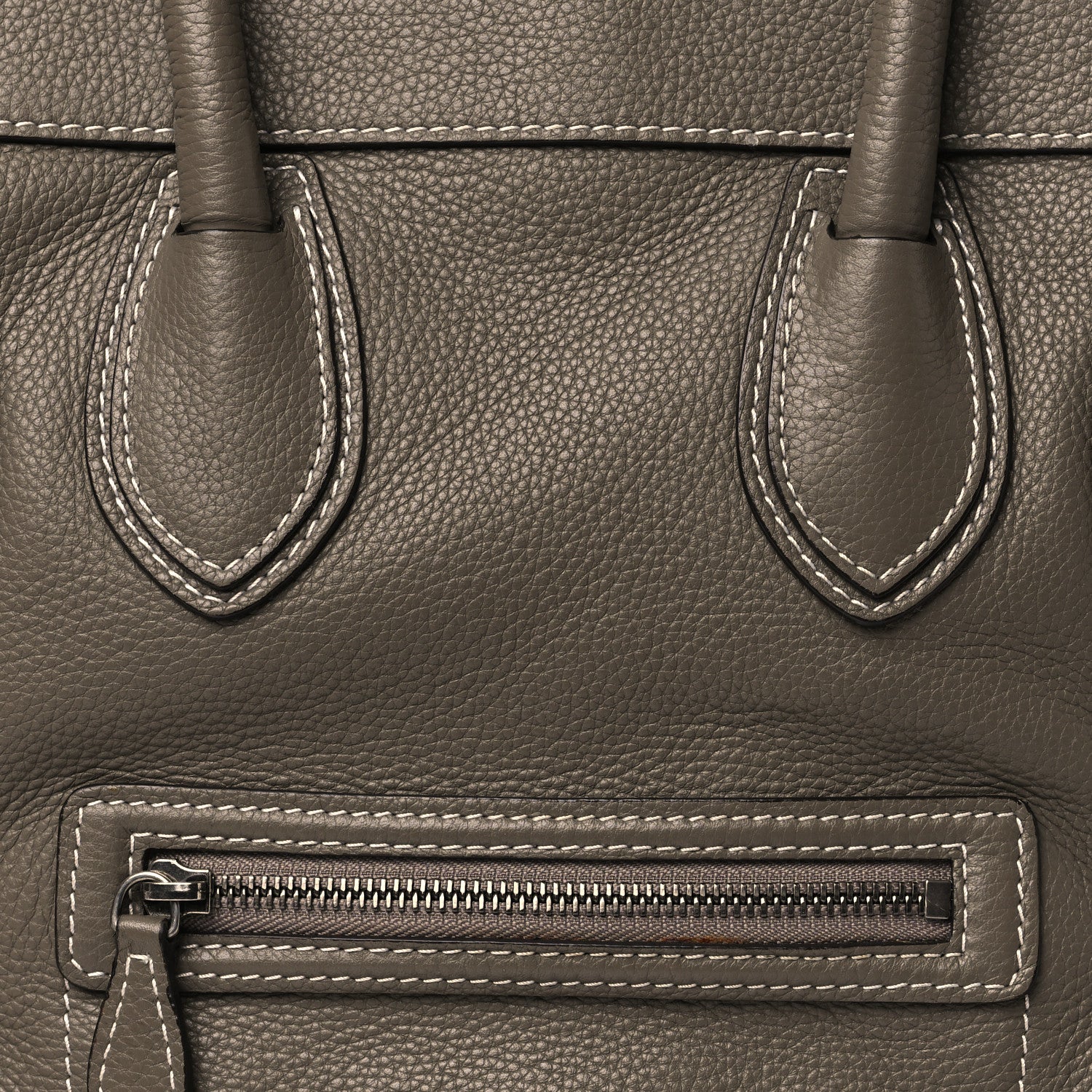 Celine Pebbled Calfskin Mini Luggage Souris 6 of 8