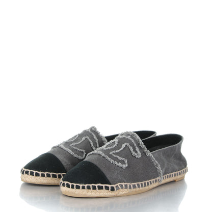 Chanel Toile CC Espadrilles 36 Grey Black 3 of 7