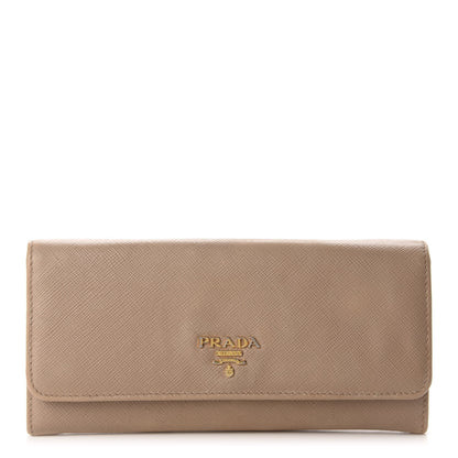 Prada Saffiano Metal Continental Flap Wallet Cammeo 1 of 9